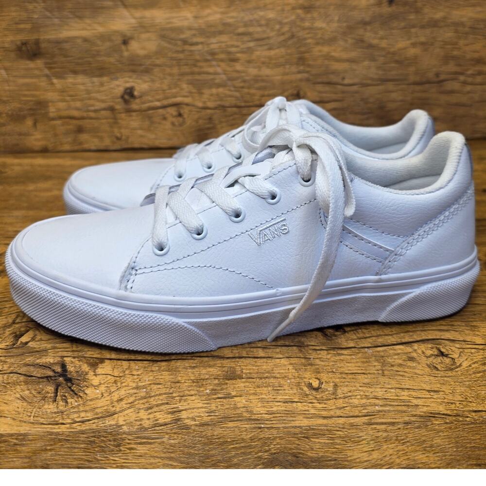 Vans Old Skool Triple white leather sneakers sz 4 youth